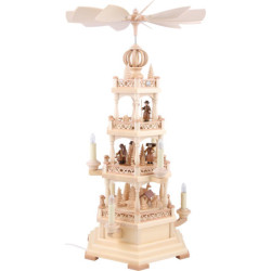 4-Tier Pyramid - Forest Scene - 63 cm / 25 inch - 230 V Electr. Motor