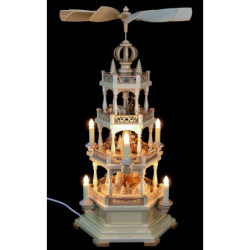 4-Tier Pyramid - Forest Scene - 63 cm / 25 inch - 230 V Electr. Motor