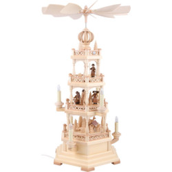 4-stöckige Pyramide Waldmotiv - 63 cm - 120 V Elektromotor (US-Norm)