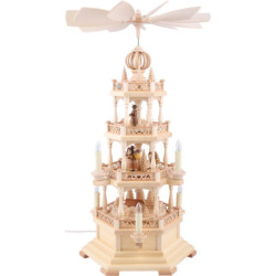 4-stöckige Pyramide Waldmotiv - 63 cm - 120 V Elektromotor (US-Norm)