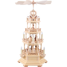 4-stöckige Pyramide Heilige Geschichte - 64 cm - 230 V Elektromotor