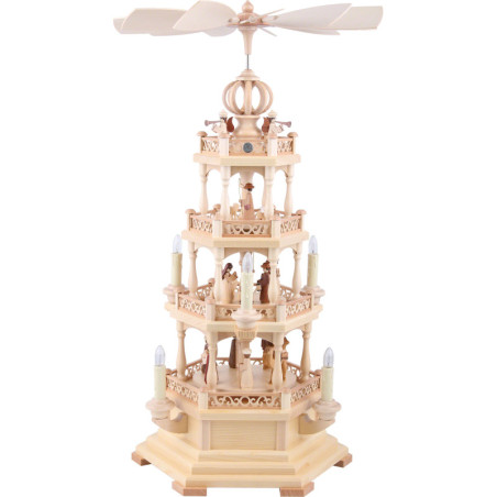 4-Tier Pyramid - The Christmas Story - 64 cm / 25 inch - 230 V Electr. Motor