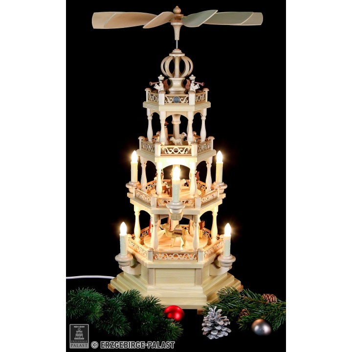 4-Tier Pyramid - The Christmas Story - 64 cm / 25 inch - 230 V Electr. Motor