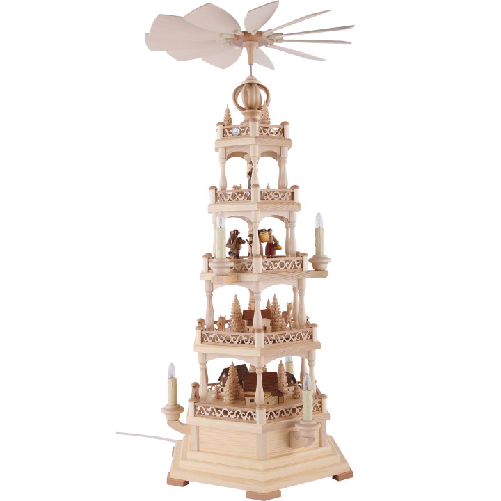 4-Tier Pyramid - Forest Motif - Electrical - 71 cm / 28 inch