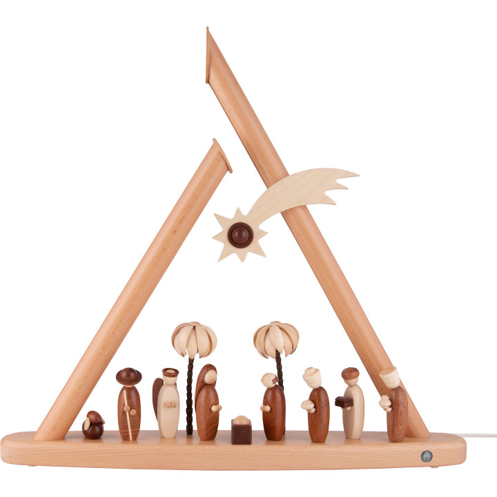Moderne Lichterspitze Heilige Familie - natur - 50x47 cm