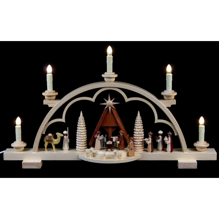Schwibbogen Christi Geburt - 57 cm - 120 V (US-Norm)