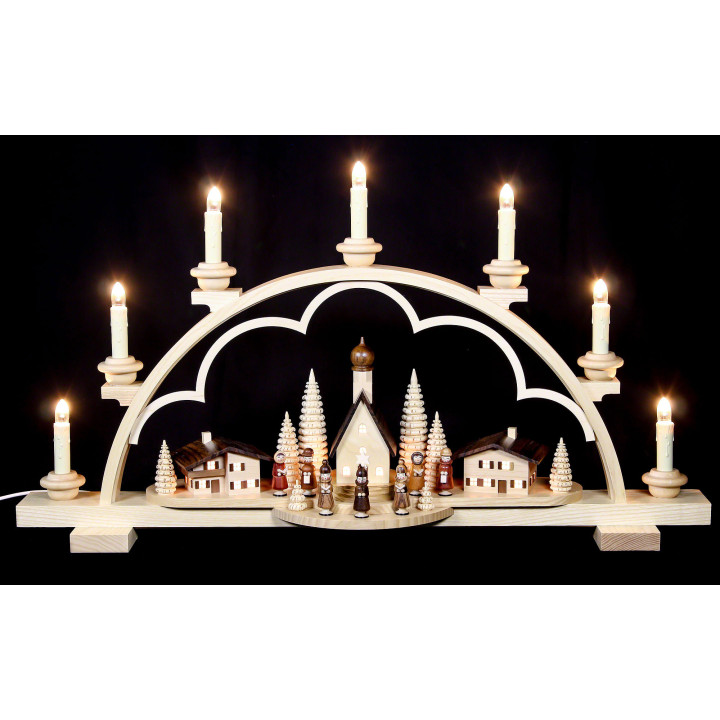 Schwibbogen Alpendorf - 64 cm - 120 V (US-Norm)