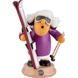 Räuchermännchen Skifahrerin - 17 cm