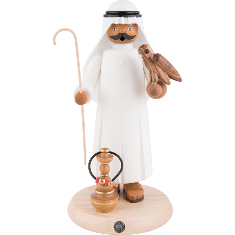 Räuchermännchen Araber mit Falke und Shisha - 27 cm