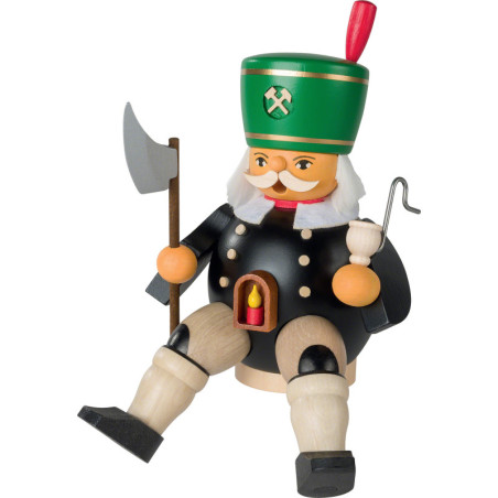Räuchermännchen Bergmann sitzend - 20 cm
