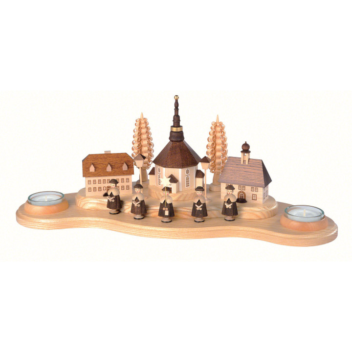 Candle Holder - Seiffen Village - 16 cm / 6 inch