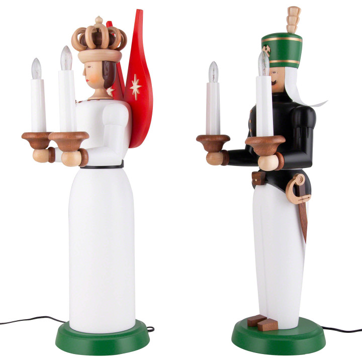Engel und Bergmann - elektrisch, farbig - 40 cm