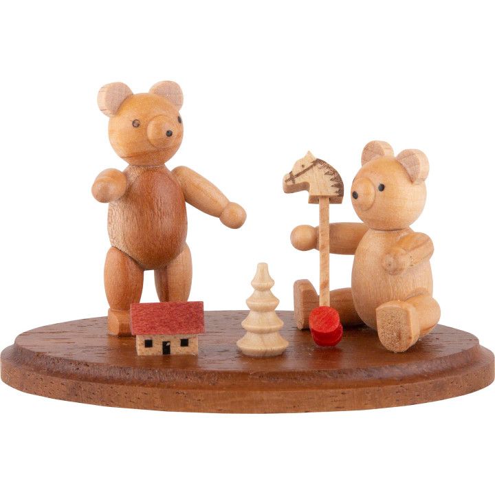 Zwei spielende Bärenkinder - 4 cm