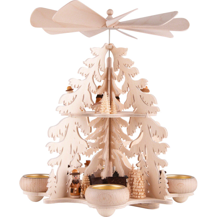 2-Tier Pyramid - Fir Forest - Seiffen Village - 28 cm / 11 inch