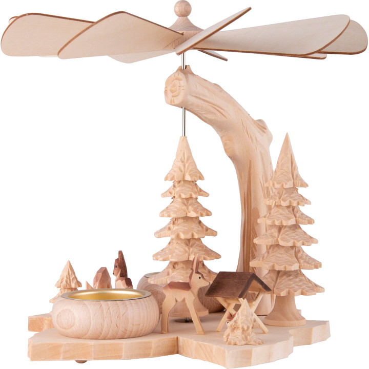 1-Tier Pyramid on Leaf - Deer - 21 cm / 8.3 inch