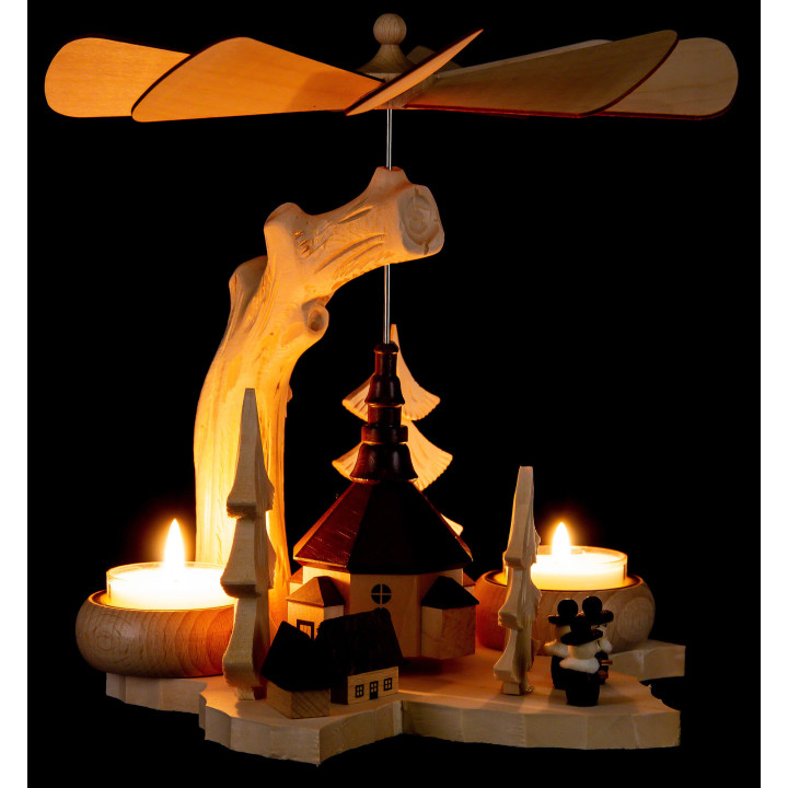1-Tier Pyramid on Leaf - Carolers - 21 cm / 8.3 inch