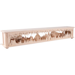 Schwibbogen-Unterbau/Raumleuchte Wald Seiffen mit Rehen - 80x12 cm