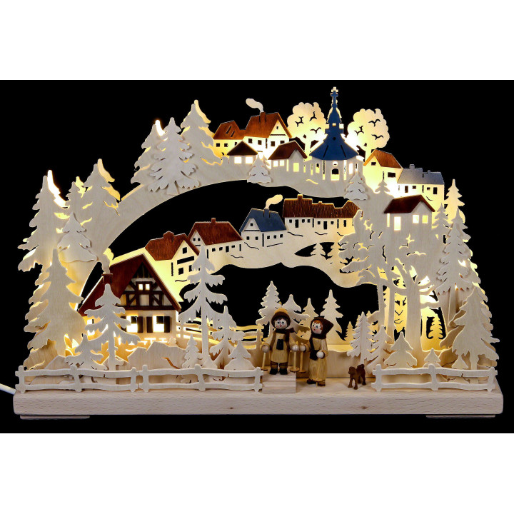 3D-Schwibbogen Winterwanderung - 43x30 cm