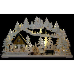 3D-Schwibbogen Altseiffener Handwerk mit geschnitzten Figuren - 72x43x8 cm