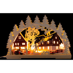 3D Candle Arch - Fire Brigade extinguishes House Fire - 43x28 cm / 16.9x11 inch