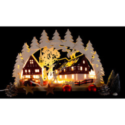 3D Candle Arch - Fire Brigade extinguishes House Fire - 43x28 cm / 16.9x11 inch