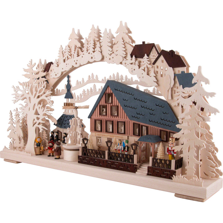 Candle Arch - Pyramid House with Turning Pyramid - 72x43 cm / 28x17 inch