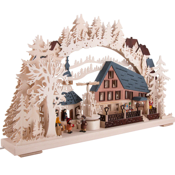 Candle Arch - Pyramid House with Turning Pyramid - 72x43 cm / 28x17 inch