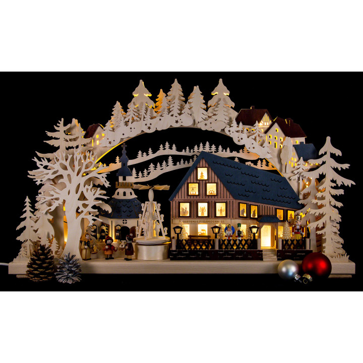 Candle Arch - Pyramid House with Turning Pyramid - 72x43 cm / 28x17 inch