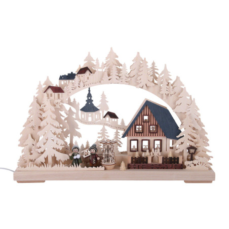 3D Double Arch - Pyramid House - 43x30x7 cm / 17x11x3 inch