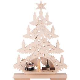 Light Triangle - Fir Tree with Carolers - 32x44 cm / 12.6x17.3 inch