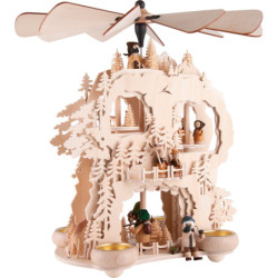 3-Tier Cogwheel Pyramid -Forest People - 35 cm / 13.8 inch