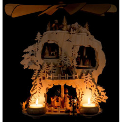 3-Tier Cogwheel Pyramid -Forest People - 35 cm / 13.8 inch