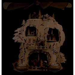 3-Tier Cogwheel Pyramid -Forest People - 35 cm / 13.8 inch