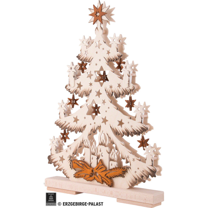 Light Triangle - Fir Tree with Stars - 32x44 cm / 12.6x17.3 inch