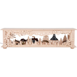 Schwibbogen-Unterbau/Raumleuchte Wald Seiffen farbig - 50x12 cm