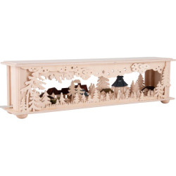 Schwibbogen-Unterbau/Raumleuchte Wald Seiffen farbig - 50x12 cm