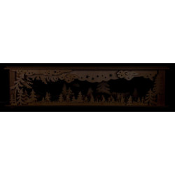 Schwibbogen-Unterbau/Raumleuchte Wald Seiffen farbig - 50x12 cm