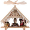 1-stöckige Hauspyramide Weihnachtsstube mit Raureif - 28 cm