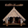 1-stöckige Hauspyramide Weihnachtsstube mit Raureif - 28 cm