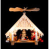 1-Tier Pyramid House - Christmas Parlor with White Frost - 28 cm / 11 inch