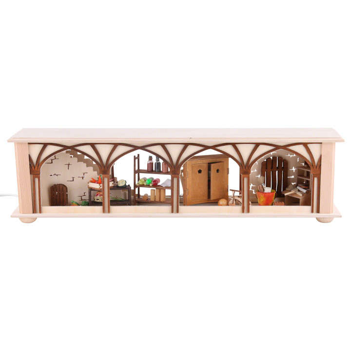 Illuminated Stand Cellar for Candle Arches - 50x12x10 cm / 20x5x4 inch