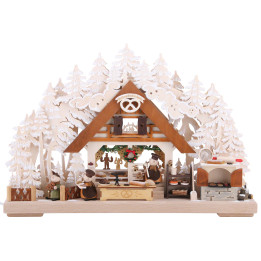 3D-Schwibbogen Molli-Weihnachtsbäckerei mit Raureif - 43x30 cm