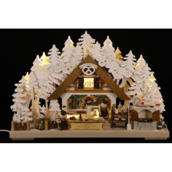 3D Candle Arch - Molli's Christmas Bakery with White Frost - 43x30 cm / 17x12 inch