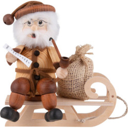 Räuchermännchen Weihnachtsmann auf Schlitten - 17 cm