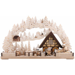 Candle Arch - Snowmolli-Country with Pyramid and White Frost - 72x43 cm / 28.3x17 inch