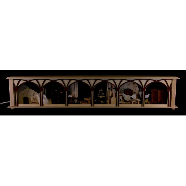 Schwibbogen-Unterbau/Raumleuchte Hauskeller - 80x15 cm