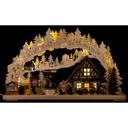 3D Candle Arch - 'Setting Up the Christmas Market' - 72x43 cm / 28x17 inch