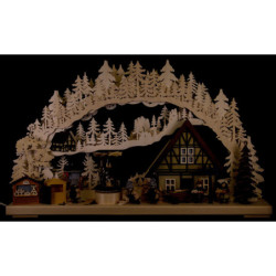 3D Candle Arch - 'Setting Up the Christmas Market' - 72x43 cm / 28x17 inch