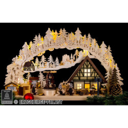 3D Candle Arch - 'Setting Up the Christmas Market' - 72x43 cm / 28x17 inch