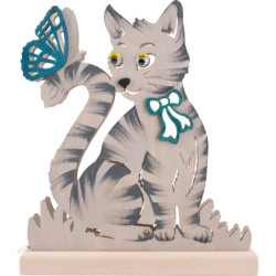 Nachtlicht Katze mit Schmetterling - 26 cm